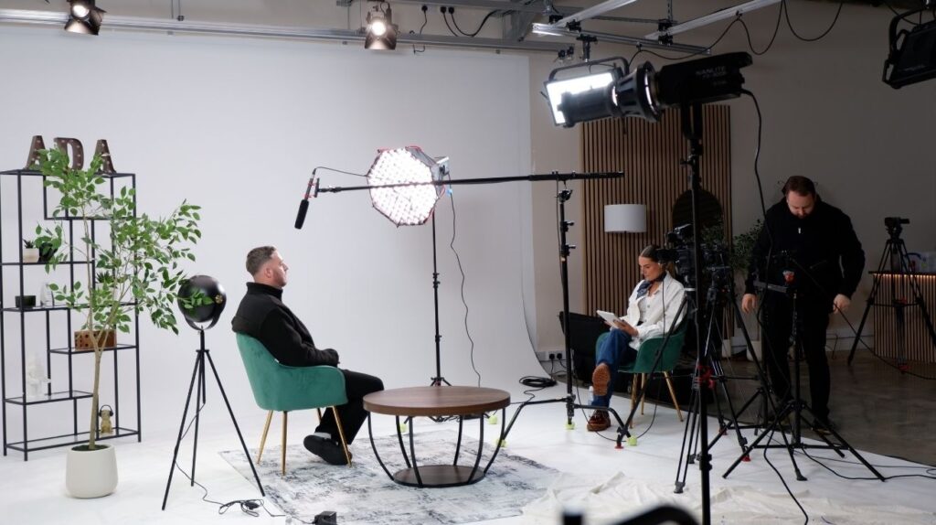 Creative business team in a film studio, representing outsourced finance department support